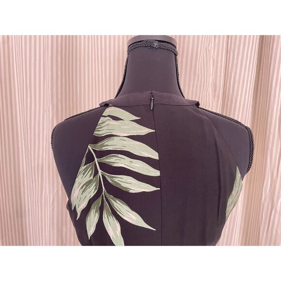 Ann Taylor Dress Rayon Palm Leaf Tropical Print Long Maxi Dress Sleeveless Sz 2 - Picture 5 of 7